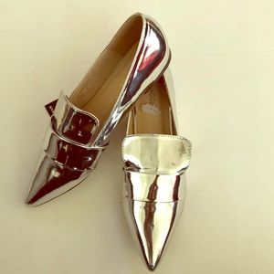 Metallic silver flats